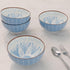 Blue Flower Printed Bowl Set of 4, 330 ML